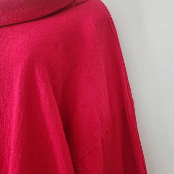 Oh My Gauze! Tortus Long Sleeve Cowl Neck Lagenlook Tunic Top Red One Size - Picture 9 of 12
